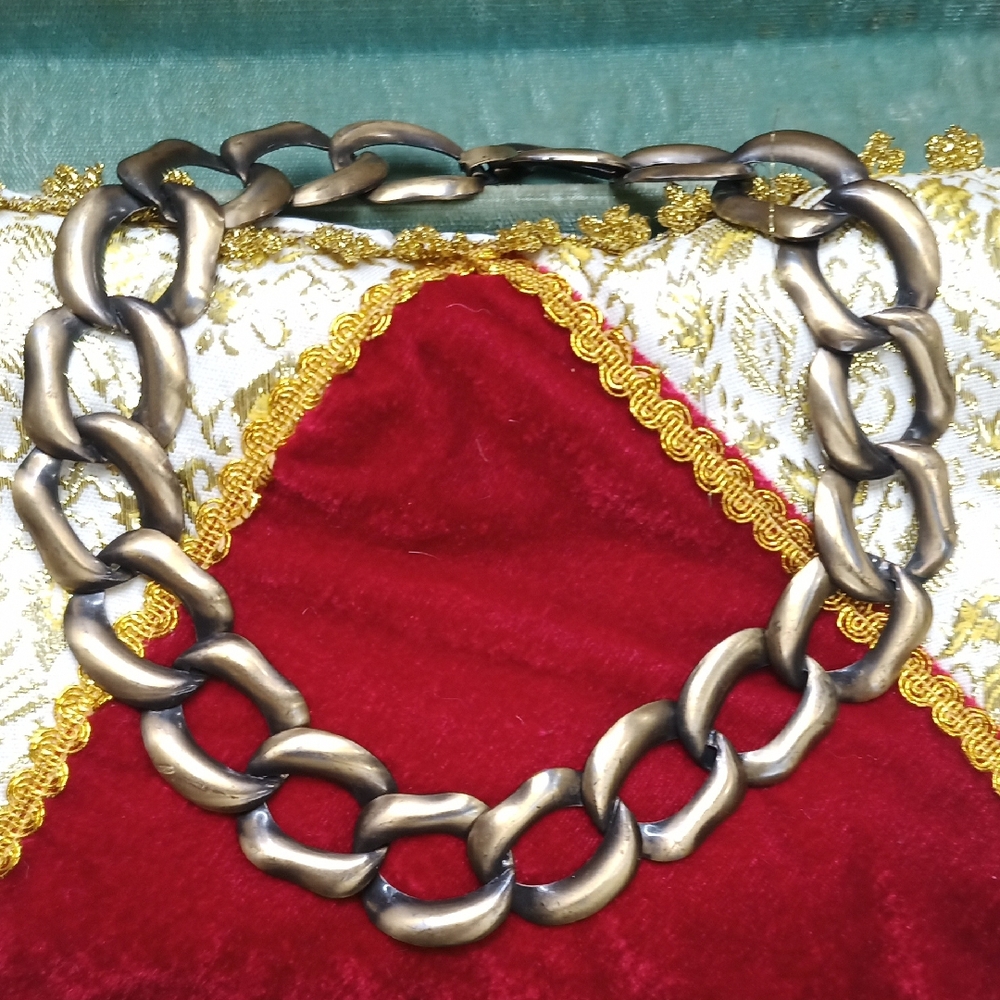 Bold Chunky Chain Necklace in Antique Gold Tone